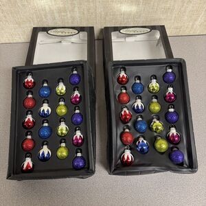 Celebrations by Radko Mini Ornaments Miniature Glass Ball Christmas Lot Of 36
